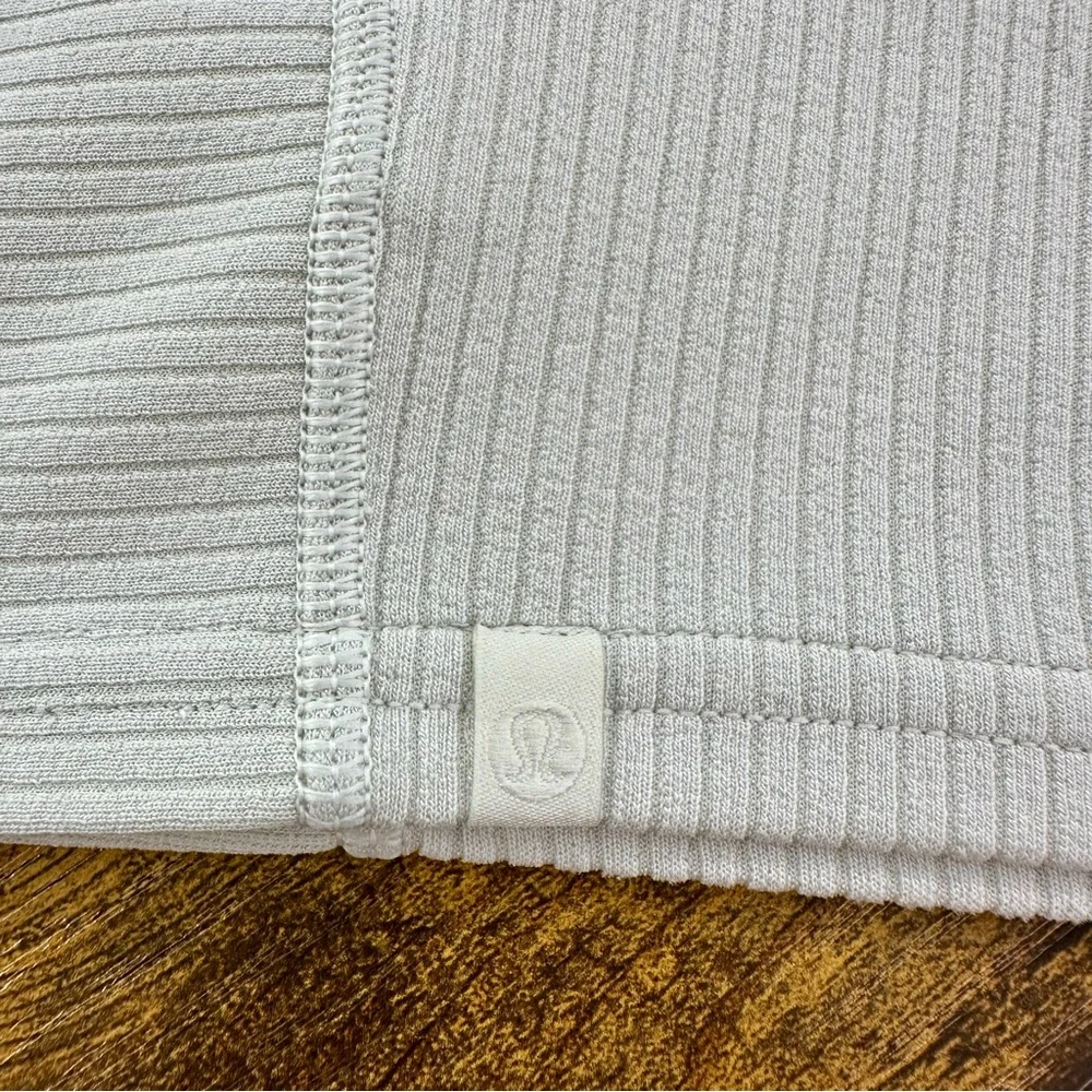 Lululemon Ribbed Softstreme Cropped Tank Top, Bone, 12